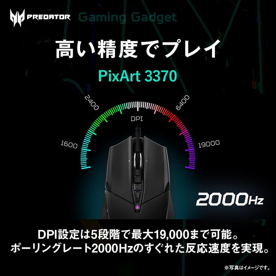Predator Cestus 325 ゲーミングマウス 6ボタン 有線 USB acer Predator Cestus 325 ゲーミングマウス 6ボタン 有線 USB